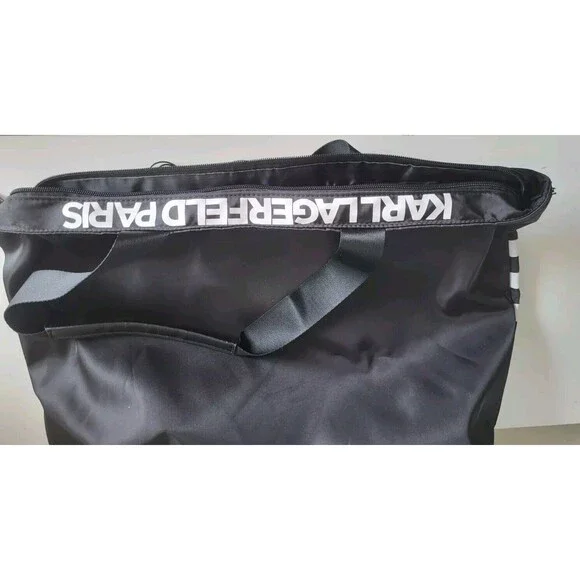 Karl Lagerfeld LH5AG807 Women's Black White Striped Large Tote - Picture 8 of 10